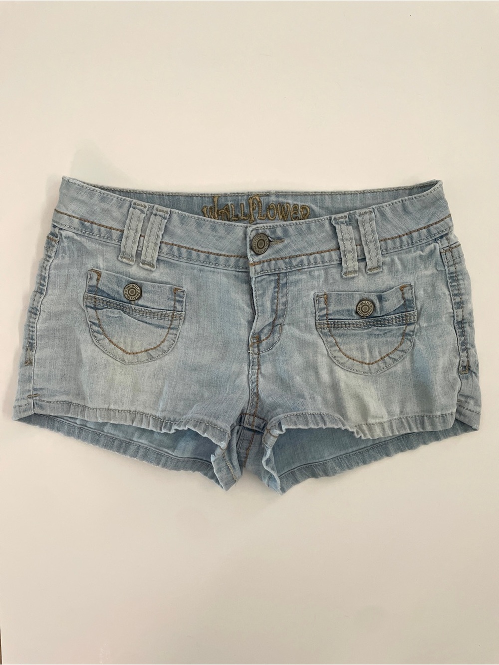WallFlower Y2K Low Rise Light Wash Jean Shorts Size 5